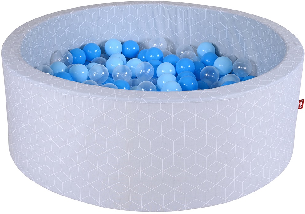 Knorrtoys® Bällebad »Soft, Cube Grey«, mit 300 Bällen soft Blue/Blue/transparent; Made in Europe von Knorrtoys®