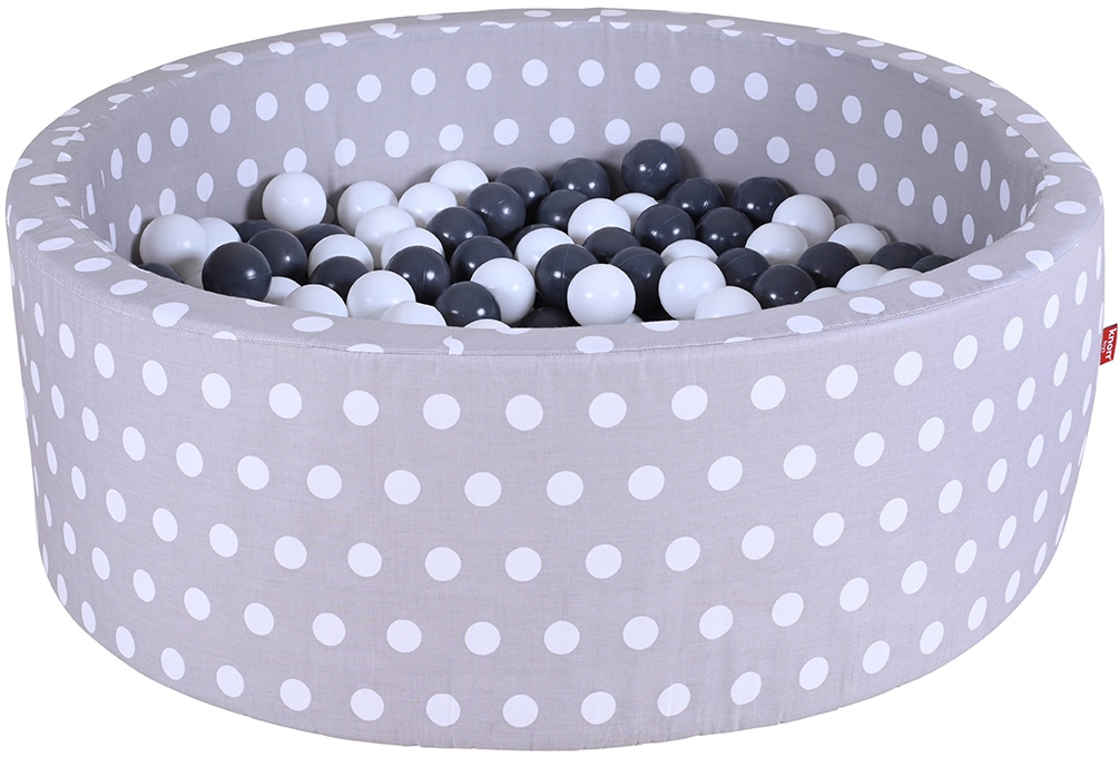 Knorrtoys® Bällebad »Soft, Grey White Dots«, mit 300 Bällen Grey/creme; Made in Europe von Knorrtoys®