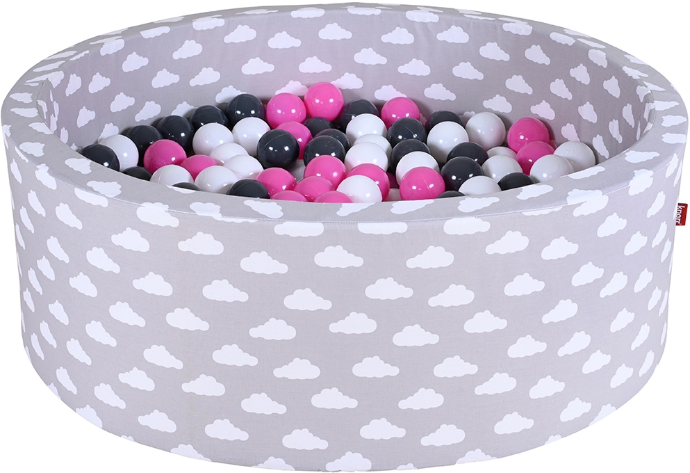 Knorrtoys® Bällebad »Soft, Grey White Clouds«, mit 300 Bällen creme/Grey/rose; Made in Europe von Knorrtoys®