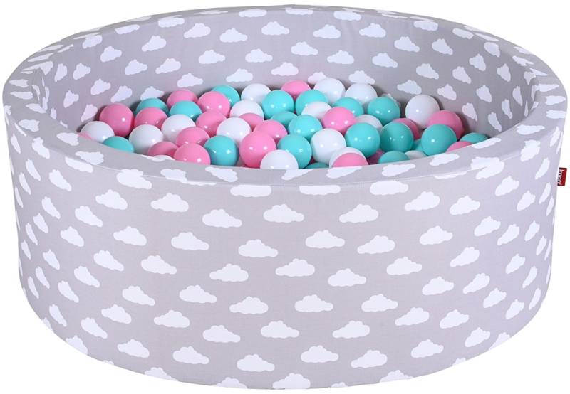 Knorrtoys® Bällebad »Soft, Grey White Clouds«, mit 300 Bällen rose/creme/lightBlue; Made in Germany von Knorrtoys®