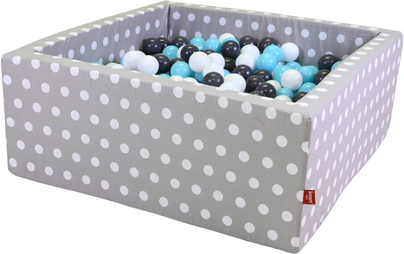 Knorrtoys® Bällebad »Soft, Grey White Dots«, eckig mit 100 Bällen creme/Grey/lightBlue; Made in Europe von Knorrtoys®