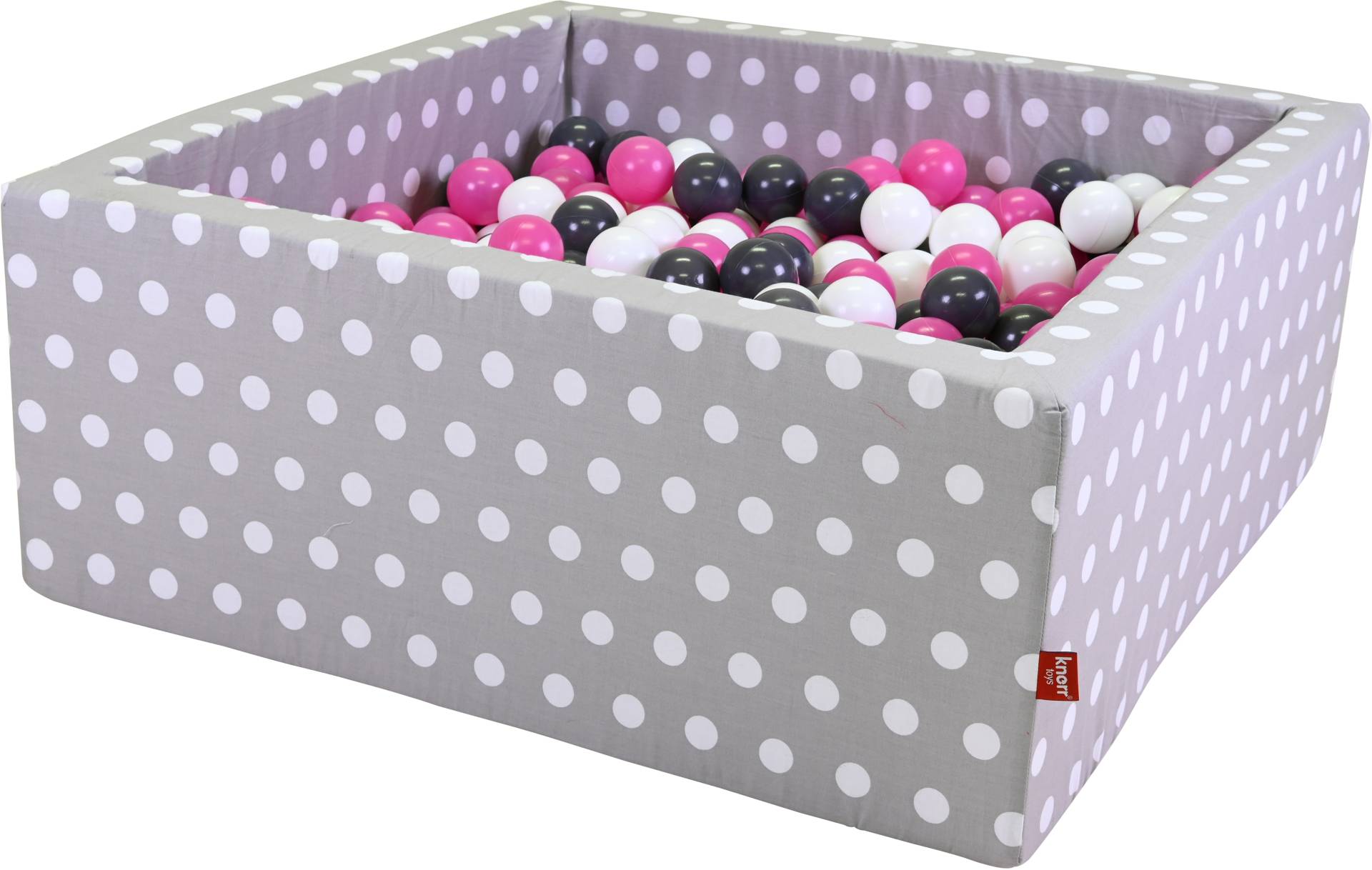 Knorrtoys® Bällebad »Soft, Grey White Dots«, eckig mit 100 Bällen creme/Grey/rose; Made in Europe von Knorrtoys®