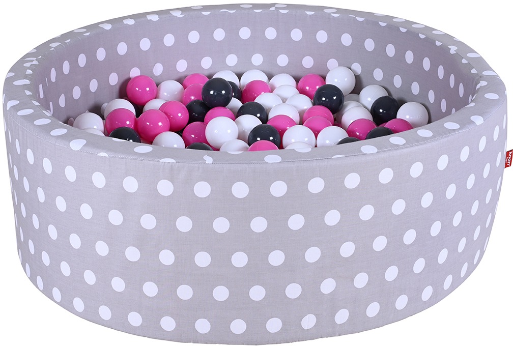 Knorrtoys® Bällebad »Soft, Grey White Dots«, mit 300 Bällen creme/Grey/rose; Made in Europe von Knorrtoys®