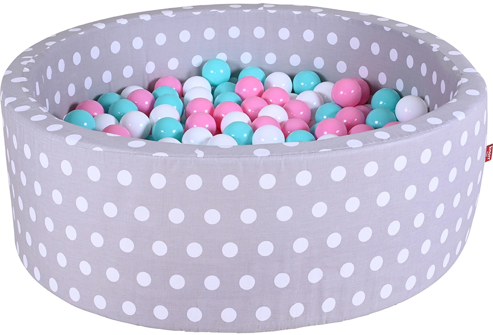 Knorrtoys® Bällebad »Soft, Grey White Dots«, mit 300 Bällen rose/creme/lightBlue; Made in Germany von Knorrtoys®