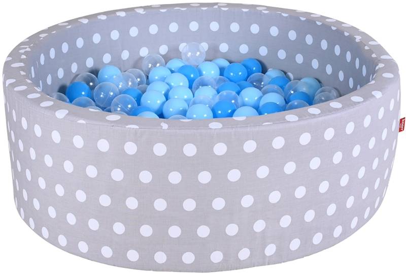 Knorrtoys® Bällebad »Soft, Grey White Dots«, mit 300 Bällen soft Blue/Blue/transparent; Made in Europe von Knorrtoys®