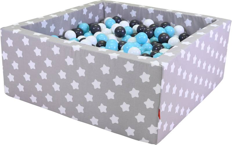 Knorrtoys® Bällebad »Soft, Grey White Stars«, eckig mit 100 Bällen creme/Grey/lightBlue; Made in Europe von Knorrtoys®