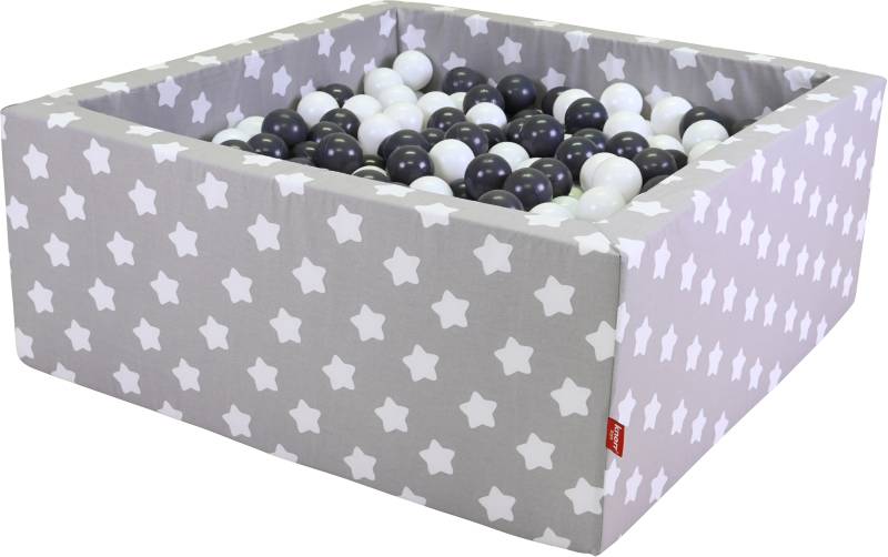 Knorrtoys® Bällebad »Soft, Grey White Stars«, eckig mit 100 Bällen Grey/creme; Made in Europe von Knorrtoys®