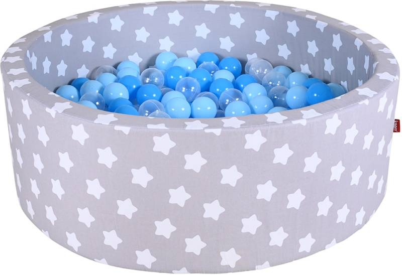 Knorrtoys® Bällebad »Soft, Grey White Stars«, mit 300 Bällen balls/soft Blue/Blue/transparent; Made in Europe von Knorrtoys®