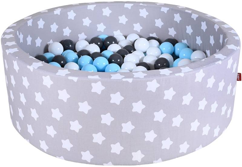 Knorrtoys® Bällebad »Soft, Grey White Stars«, mit 300 Bälle creme/Grey/lightBlue; Made in Europe von Knorrtoys®