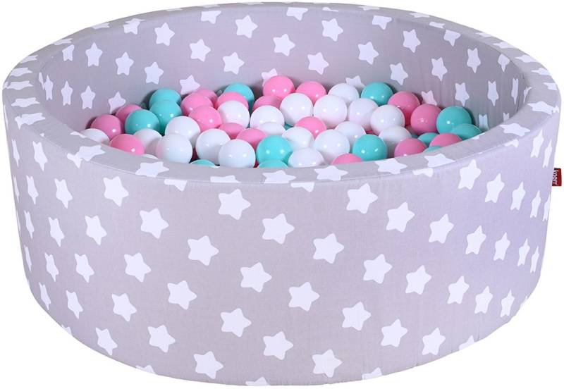 Knorrtoys® Bällebad »Soft, Grey White Stars«, mit 300 Bällen rose/creme/lightBlue; Made in Germany von Knorrtoys®