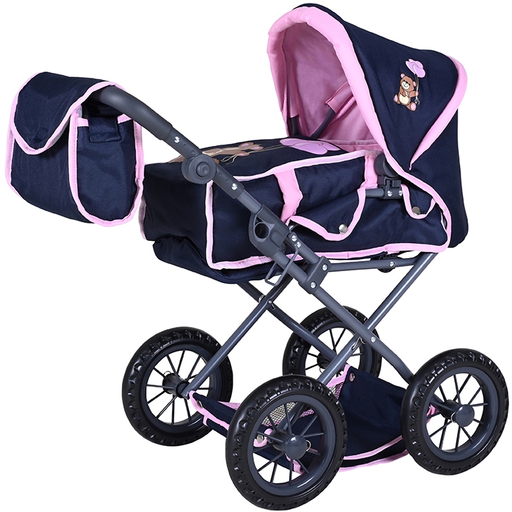 Knorrtoys® Kombi-Puppenwagen »Ruby - Navy Pink Baer«, mit Wickeltasche von Knorrtoys®