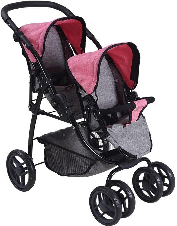 Knorrtoys® Puppen-Zwillingsbuggy »Milo - Jeans Grey« von Knorrtoys®