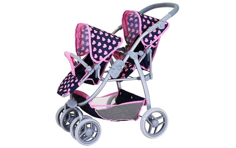 Knorrtoys® Puppen-Zwillingsbuggy »Zwillingspuppenwagen Milo Pink Hearts« von Knorrtoys®