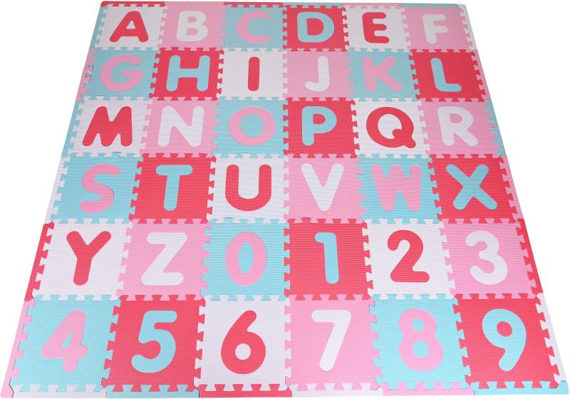 Knorrtoys® Puzzle »Alphabet + Zahlen, Pink-rosa«, Puzzlematte, Bodenpuzzle von Knorrtoys®