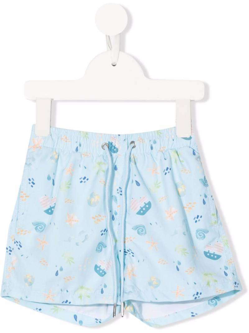 Knot Parker motif-print swim shorts - Blue von Knot