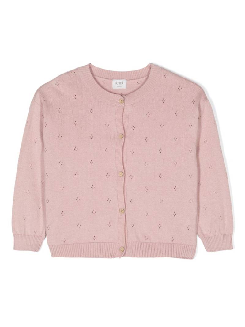 Knot Sophie pointelle-knit cardigan - Pink von Knot