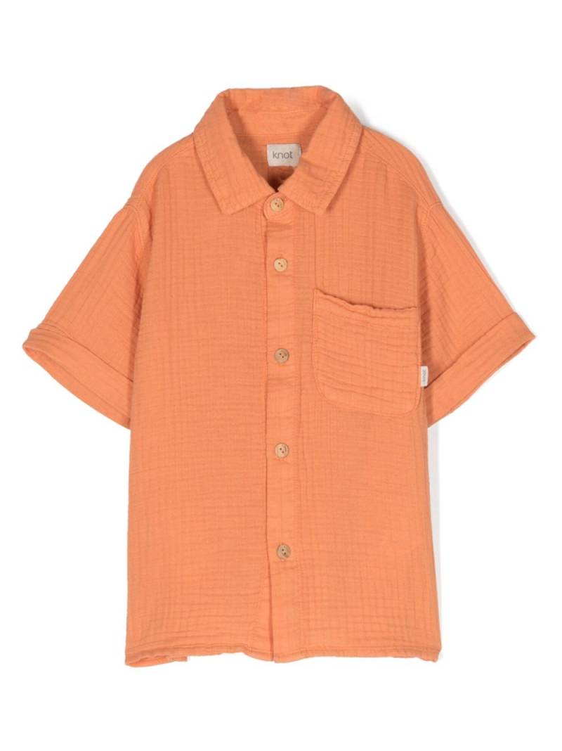 Knot Zale short-sleeve cotton shirt - Orange von Knot