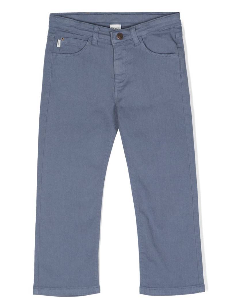 Knot logo-patch straight-leg trousers - Blue von Knot