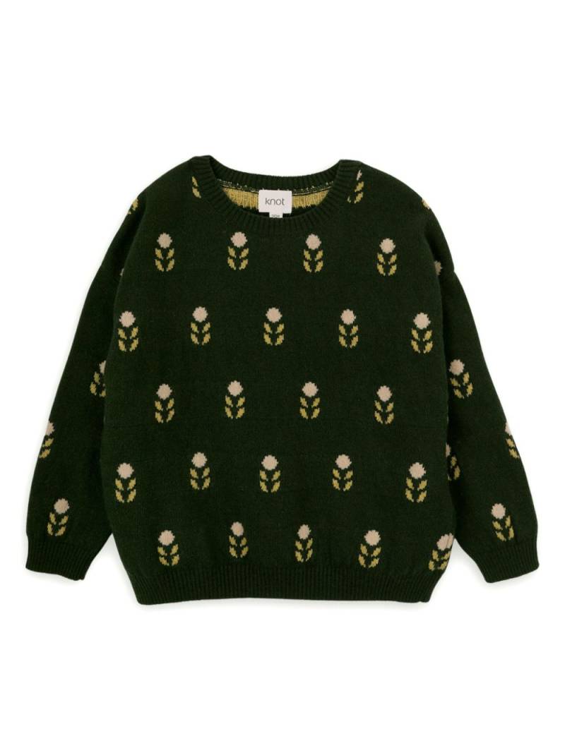 Knot patterned intarsia-knit jumper - Green von Knot