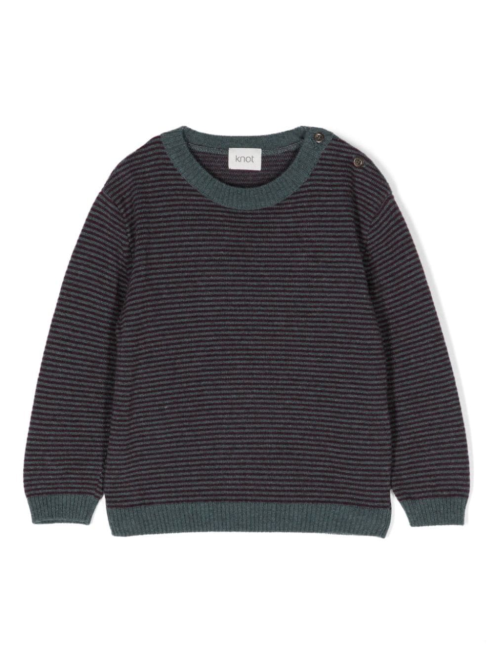 Knot striped intarsia-knit jumper - Grey von Knot