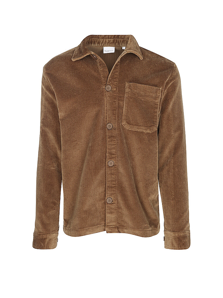 KNOWLEDGE COTTON APPAREL Cord Overshirt camel | L von Knowledge Cotton Apparel