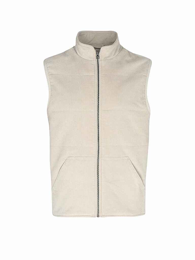 KNOWLEDGE COTTON APPAREL Gilet RAILS  beige | M von Knowledge Cotton Apparel