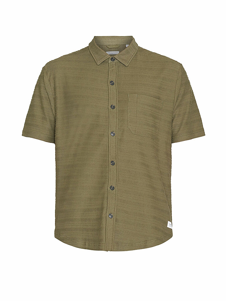 KNOWLEDGE COTTON APPAREL Hemd olive | L von Knowledge Cotton Apparel