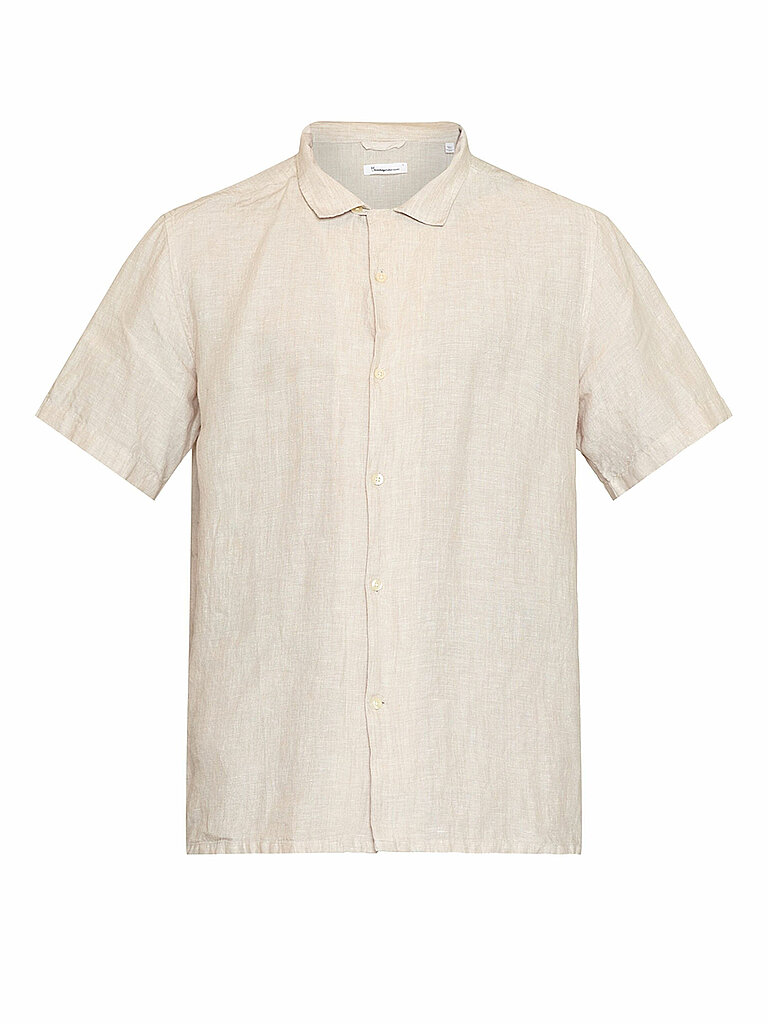 KNOWLEDGE COTTON APPAREL Leinenhemd beige | L von Knowledge Cotton Apparel