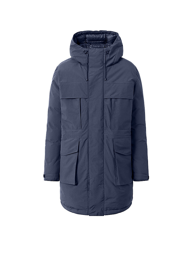 KNOWLEDGE COTTON APPAREL Parka APEX CANVAS blau | XL von Knowledge Cotton Apparel