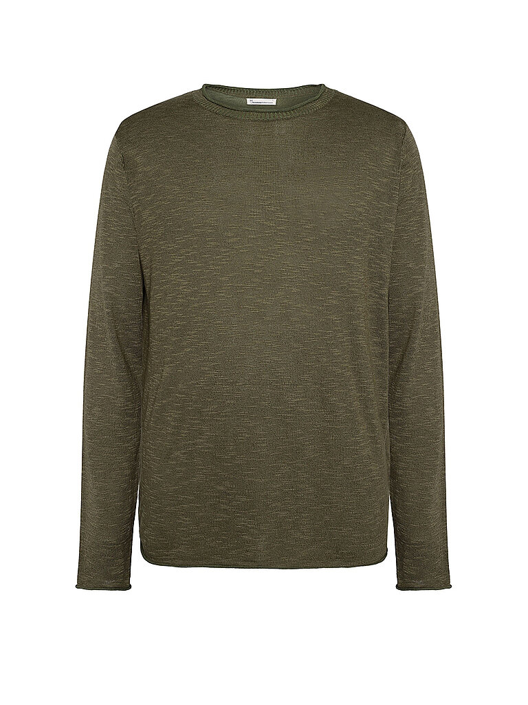 KNOWLEDGE COTTON APPAREL Pullover  olive | L von Knowledge Cotton Apparel