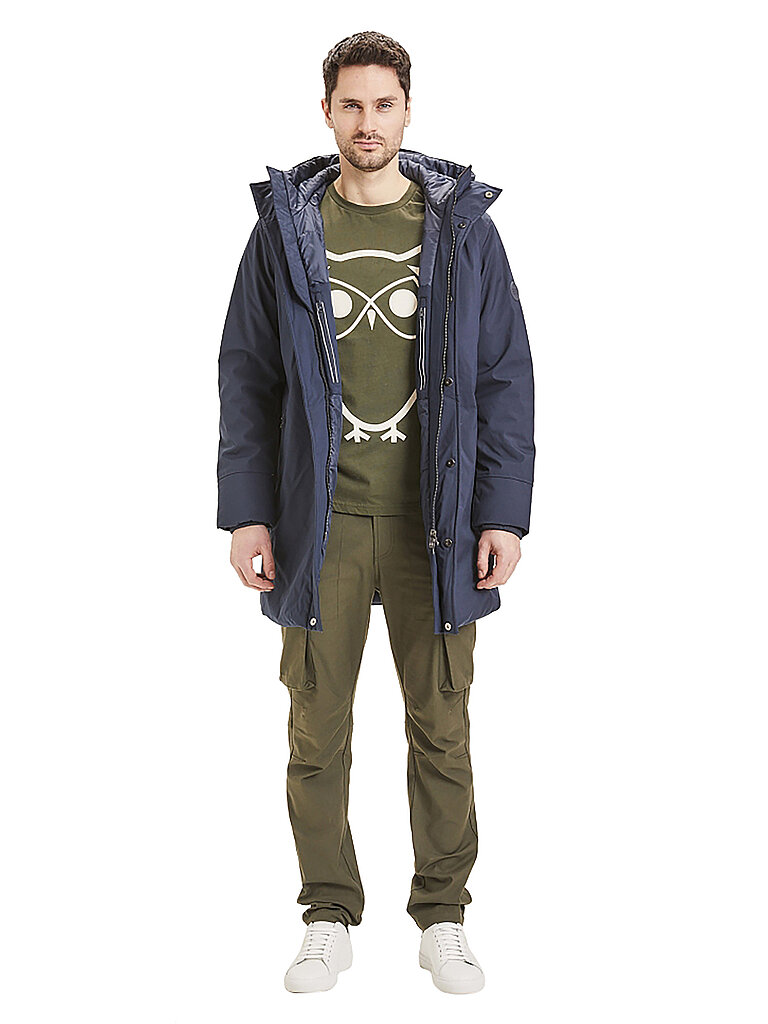 KNOWLEDGE COTTON APPAREL Softshell Parka blau | L von Knowledge Cotton Apparel