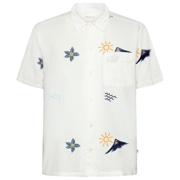 KnowledgeCotton Apparel - Box Fit S/S Shirt Embroidery - Hemd Gr L;M;S;XL;XXL weiß von KnowledgeCotton Apparel