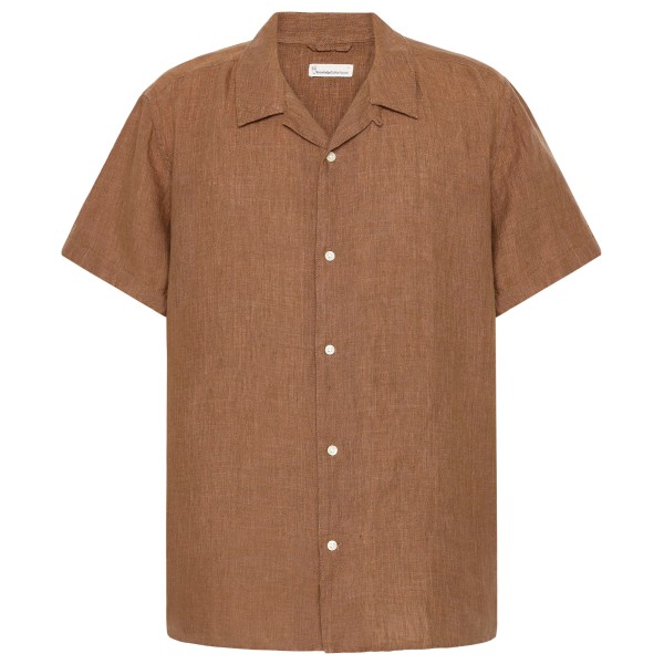 KnowledgeCotton Apparel - Box S/S Linen Shirt - Hemd Gr S braun von KnowledgeCotton Apparel