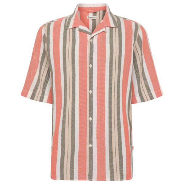 KnowledgeCotton Apparel - Box S/S Striped Cotton Shirt - Hemd Gr 3XL rosa von KnowledgeCotton Apparel