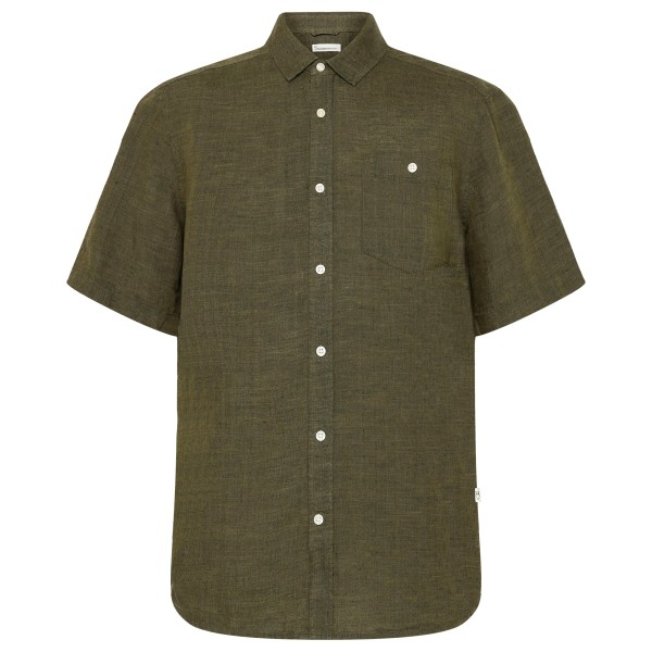 KnowledgeCotton Apparel - Regular Linen S/S Shirt - Hemd Gr 3XL oliv von KnowledgeCotton Apparel