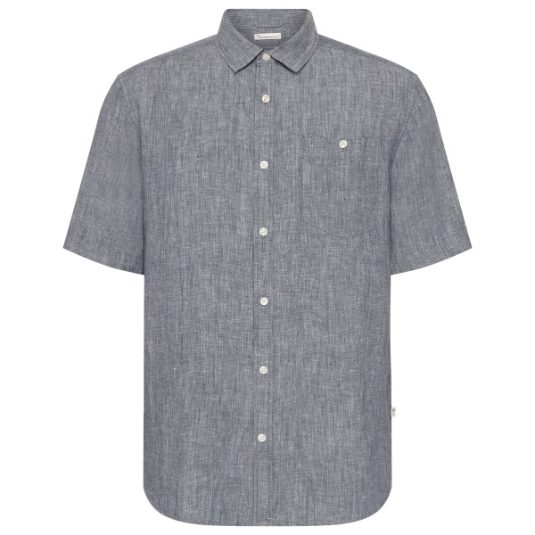 KnowledgeCotton Apparel - Regular Linen S/S Shirt - Hemd Gr L grau von KnowledgeCotton Apparel