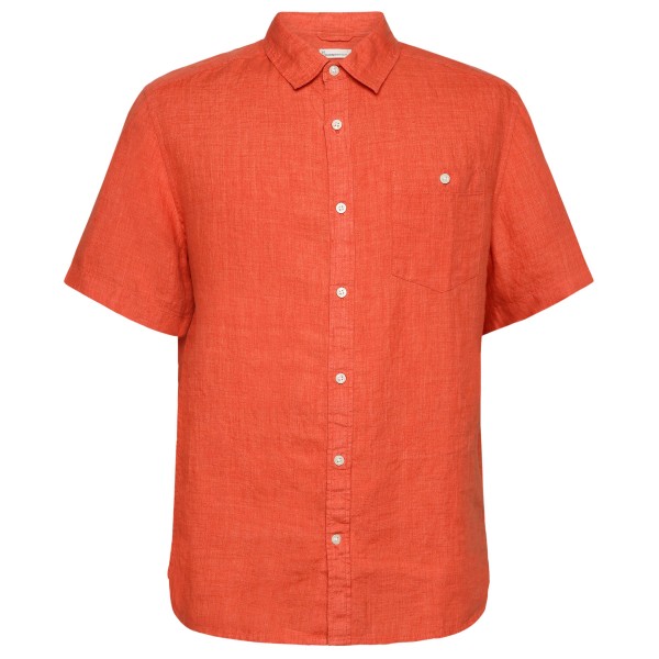 KnowledgeCotton Apparel - Regular Linen S/S Shirt - Hemd Gr L rot von KnowledgeCotton Apparel