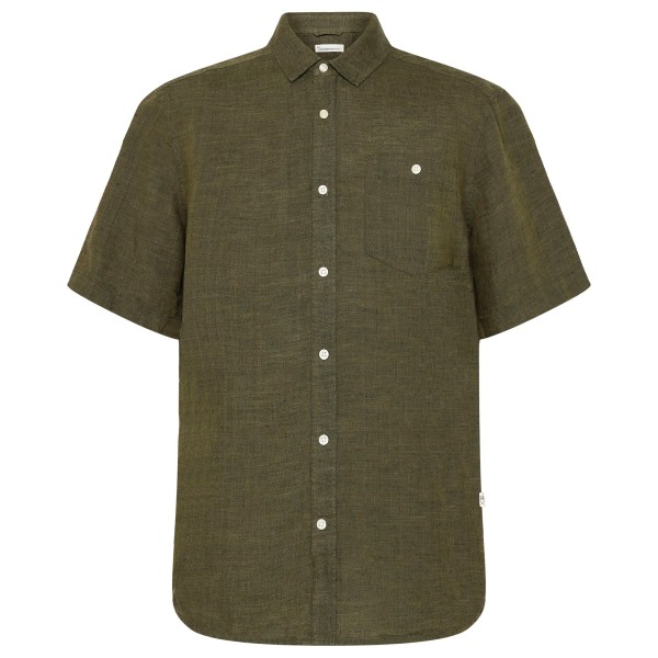 KnowledgeCotton Apparel - Regular Linen S/S Shirt - Hemd Gr S oliv von KnowledgeCotton Apparel