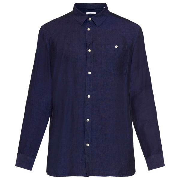 KnowledgeCotton Apparel - Regular Linen Shirt - Hemd Gr 3XL blau von KnowledgeCotton Apparel