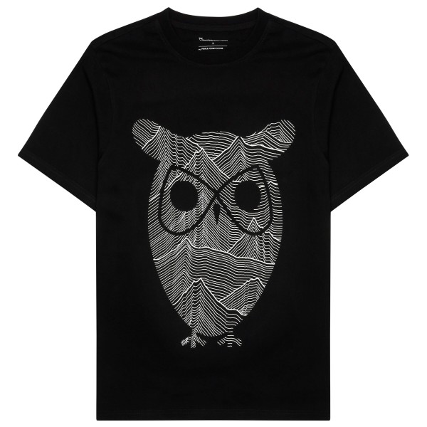 KnowledgeCotton Apparel - Regular Mountain OWL Printed - T-Shirt Gr 3XL;L;M;S;XL;XXL blau;oliv;schwarz;weiß von KnowledgeCotton Apparel