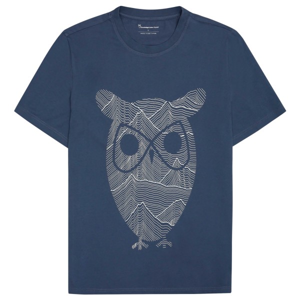 KnowledgeCotton Apparel - Regular Mountain OWL Printed - T-Shirt Gr 3XL blau von KnowledgeCotton Apparel