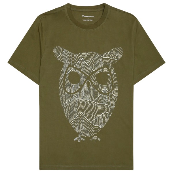 KnowledgeCotton Apparel - Regular Mountain OWL Printed - T-Shirt Gr 3XL oliv von KnowledgeCotton Apparel