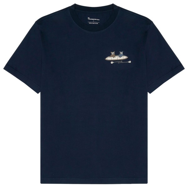 KnowledgeCotton Apparel - Regular S/S Heavy Single Printed - T-Shirt Gr 3XL blau von KnowledgeCotton Apparel