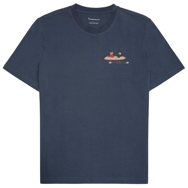 KnowledgeCotton Apparel - Regular S/S Heavy Single Printed - T-Shirt Gr 3XL blau von KnowledgeCotton Apparel