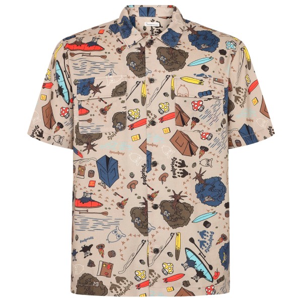 KnowledgeCotton Apparel - Regular Structured AOP S/S Shirt - Hemd Gr L;M;S;XL;XXL beige von KnowledgeCotton Apparel