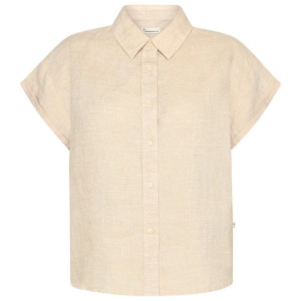 KnowledgeCotton Apparel - Women's Aster Fold Up S/S - Bluse Gr XXL beige von KnowledgeCotton Apparel