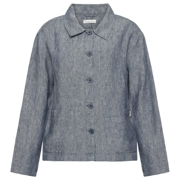 KnowledgeCotton Apparel - Women's Regular Linen Overshirt - Freizeitjacke Gr L grau von KnowledgeCotton Apparel