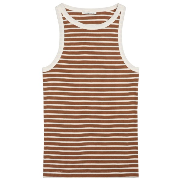 KnowledgeCotton Apparel - Women's Striped Racer Rib Top - Top Gr L braun von KnowledgeCotton Apparel