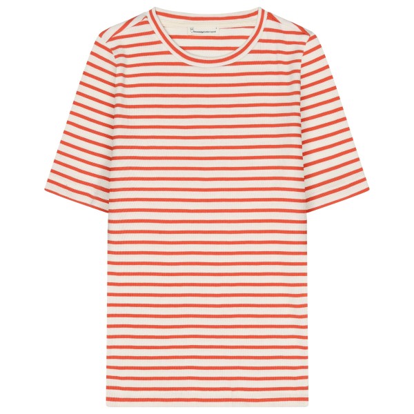 KnowledgeCotton Apparel - Women's Striped Rib T-Shirt - T-Shirt Gr L rosa von KnowledgeCotton Apparel