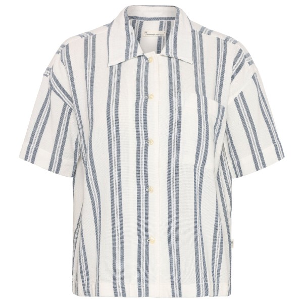 KnowledgeCotton Apparel - Women's Striped S/S Shirt - Bluse Gr M weiß/grau von KnowledgeCotton Apparel